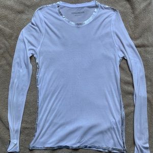 Zadig & Voltaire Willy White w Silver Long Sleeve Top XS. NWOT.